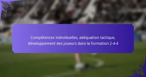 Compétences individuelles, adéquation tactique, développement des joueurs dans la formation 2-4-4