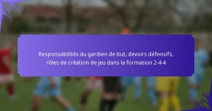 Responsabilités du gardien de but, devoirs défensifs, rôles de création de jeu dans la formation 2-4-4
